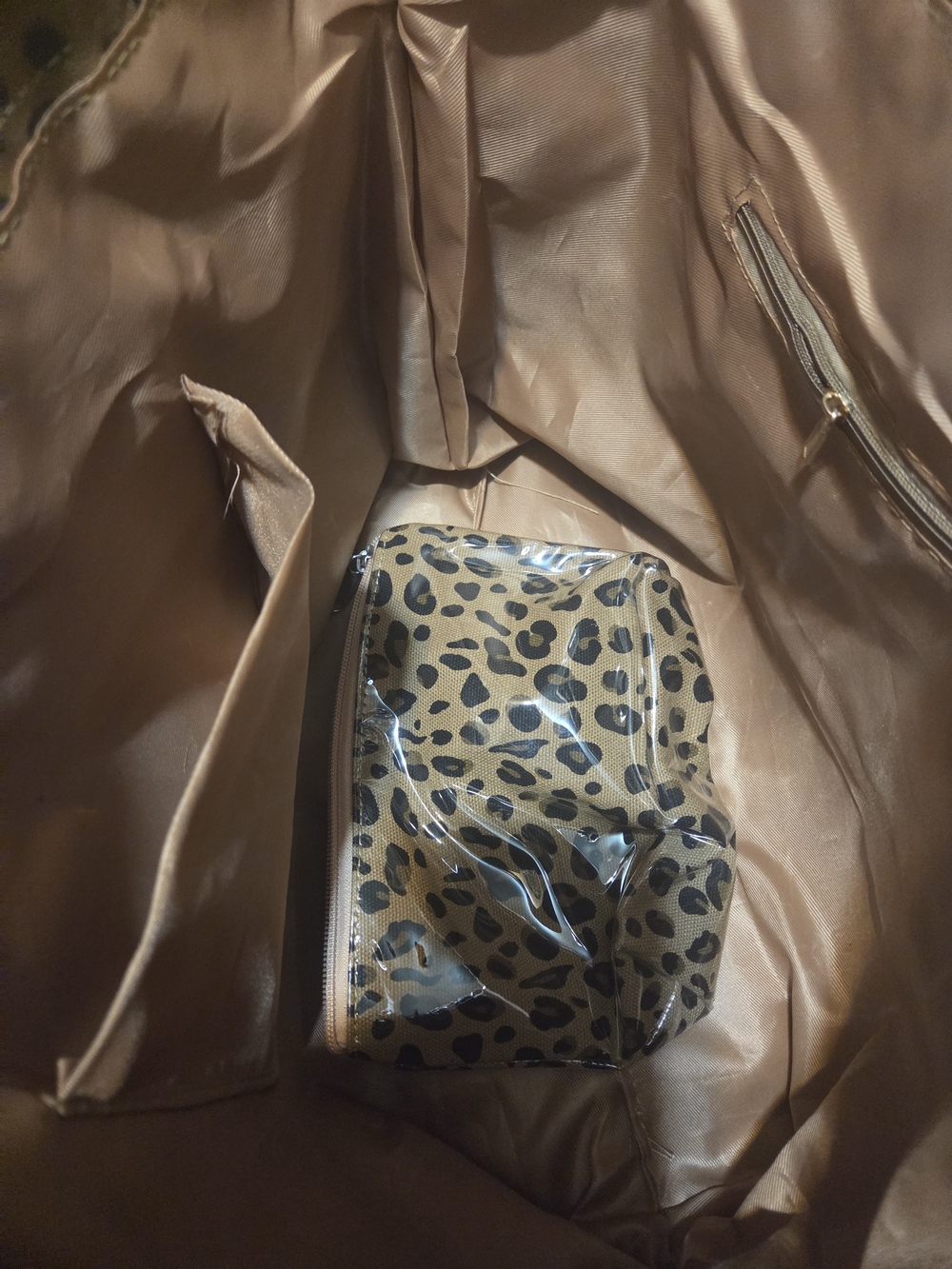 Leopard Print Tote Bag - Brown/Black - Picture 8 of 9